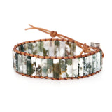 Natural Stone Beads Leather Wrap Bracelet Couples