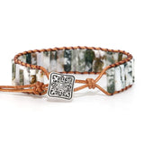Natural Stone Beads Leather Wrap Bracelet Couples