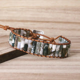 Natural Stone Beads Leather Wrap Bracelet Couples