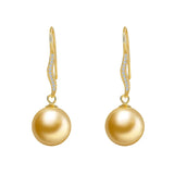 Round Pearl Hoop Earrings S925 Sterling Silver Jewelry