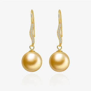 Round Pearl Hoop Earrings S925 Sterling Silver Unique Jewelry