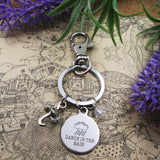 High Key chain dance in the rain with Umbrella stainless steel keyring