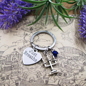 Spooky CANDELABRA Keychain - Just Breathe Stainless Steel Keyring