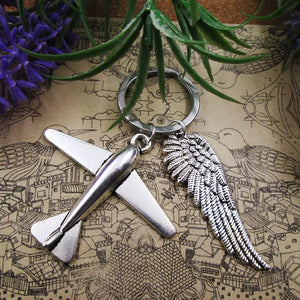 High Keyring big plane and wing stainless steel keyring birthday
