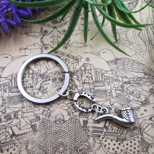 Cowboy Horseshoe Tobacco Pipe Steel Keyring Birthday Gift