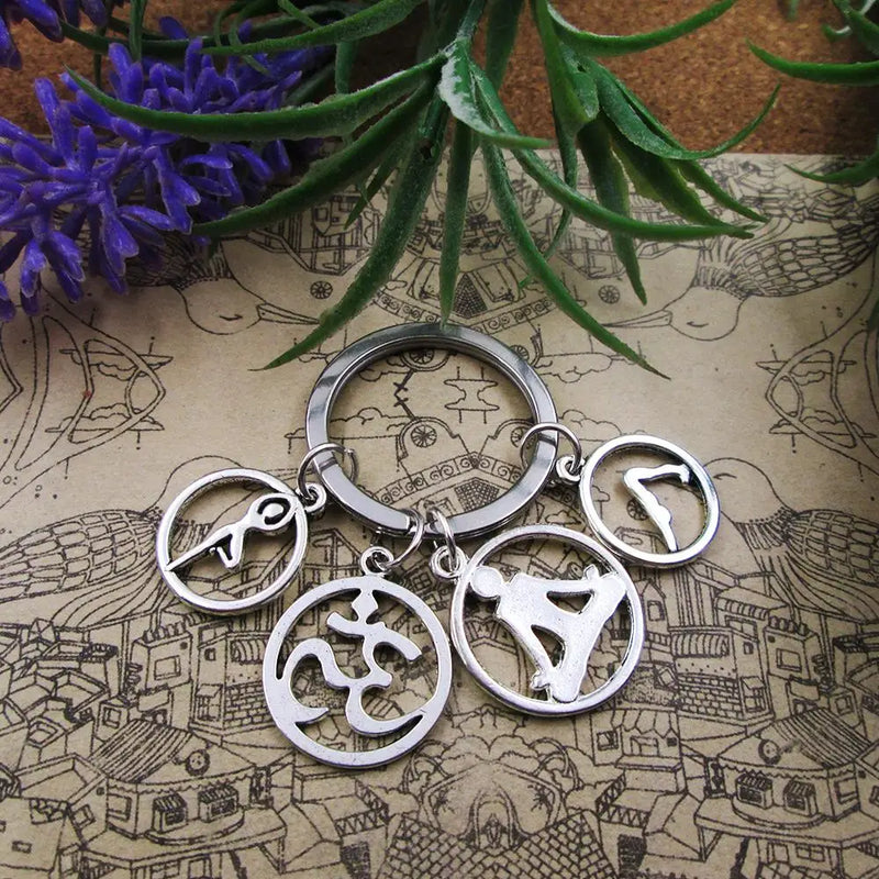 Yoga Lover Stainless Steel Keyring - Birthday Gift