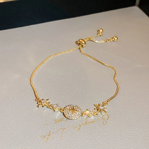 Zircon Star Circle Bracelet Adjustable Women's Temperament