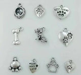 Mixing Animal Dog Paw Prints & Bones Charm Pendant Necklace Bracelet DIY