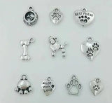 Mixing Animal Dog Paw Prints & Bones Charm Pendant Necklace Bracelet DIY