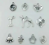 Mixing Animal Dog Paw Prints & Bones Charm Pendant Necklace Bracelet DIY