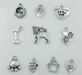 Mixing Animal Dog Paw Prints & Bones Charm Pendant Necklace Bracelet DIY