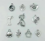 Mixing Animal Dog Paw Prints & Bones Charm Pendant Necklace Bracelet DIY
