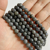 Natural Spectrolite Labradorite Round Smooth Beads for Jewelry Making