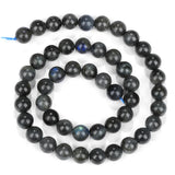 Natural Spectrolite Labradorite Round Smooth Beads for Jewelry Making