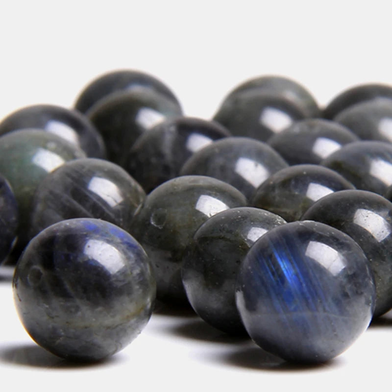 Natural Spectrolite Labradorite Round Smooth Beads for Jewelry Making