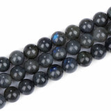 Natural Spectrolite Labradorite Round Smooth Beads for Jewelry Making