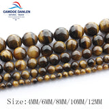 Natural Stone Tiger Eye Round Beads 4/6/8/10/12/14MM DIY Bracelet Necklace