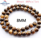 Natural Stone Tiger Eye Round Beads 4/6/8/10/12/14MM DIY Bracelet Necklace