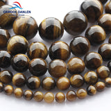 Natural Stone Tiger Eye Round Beads 4/6/8/10/12/14MM DIY Bracelet Necklace