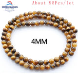 Natural Stone Tiger Eye Round Beads 4/6/8/10/12/14MM DIY Bracelet Necklace