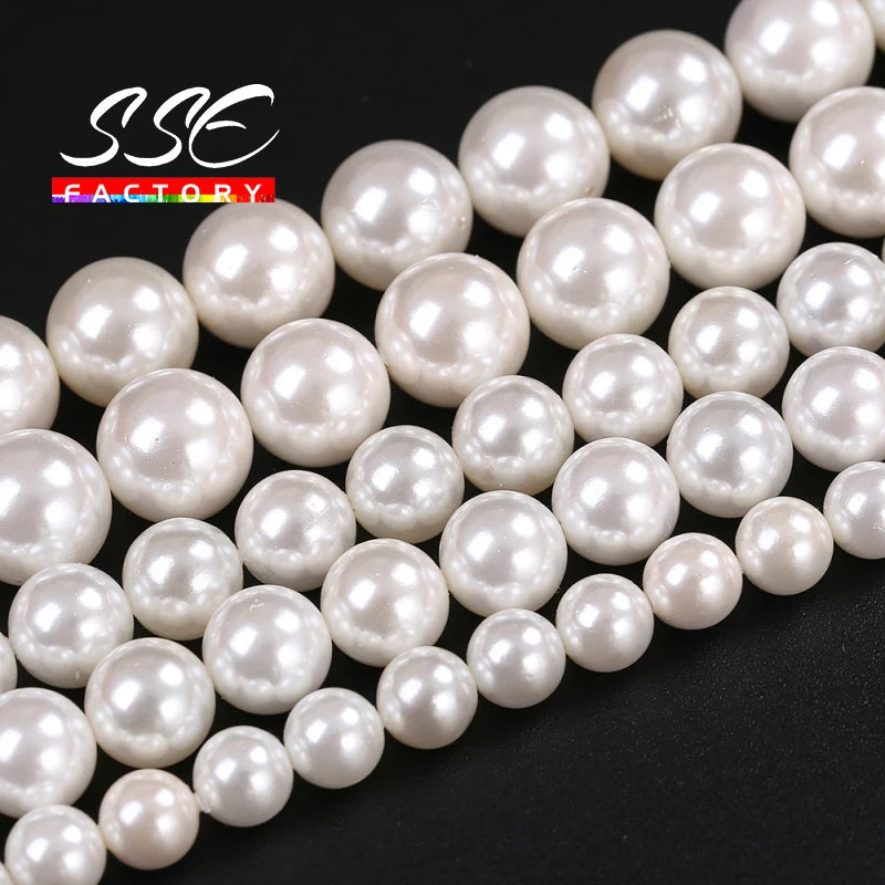 Shell Pearl Round Beads 2-16MM for Jewelry Making