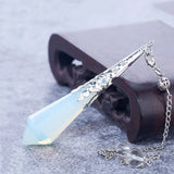 Natural Stone Pendulum Quartz Opalite Opal Dowsing