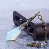 Natural Stone Pendulum Quartz Opalite Opal Dowsing