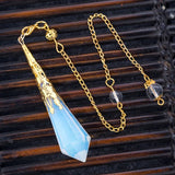 Natural Stone Pendulum Quartz Opalite Opal Dowsing