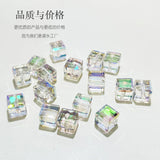 4mm 95pcs Faceted Spacer Crystal Beads Cube Charm Square Glass Bead