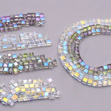 4mm 95pcs Faceted Spacer Crystal Beads Cube Charm Square Glass Bead