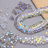 4mm 95pcs Faceted Spacer Crystal Beads Cube Charm Square Glass Bead