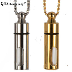 Stainless Steel Glass Pendant Necklaces Essential Oil Bottles Necklace