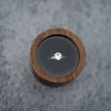 Round Wooden Love Gift Ring Storage Box Jewelry Holder