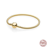 S925 Sterling Silver Snake Bone Bracelet for Women DIY Jewelry