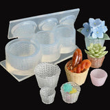 Silicone 3D Flower Basket Fleshy Green Plant Mold Jewelry DIY Tools