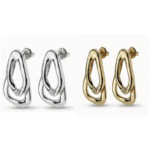Spain 925 Silver Ear Nail Irregular Drop Bead Earrings