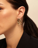 Spain 925 Silver Ear Nail Irregular Drop Bead Earrings