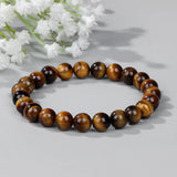 Tiger Eye Beads Bracelet Natural Stone 8mm