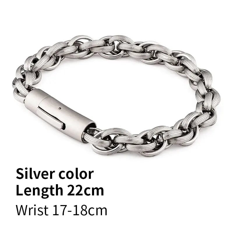 Men's Stainless Steel High Twist Link Bracelet