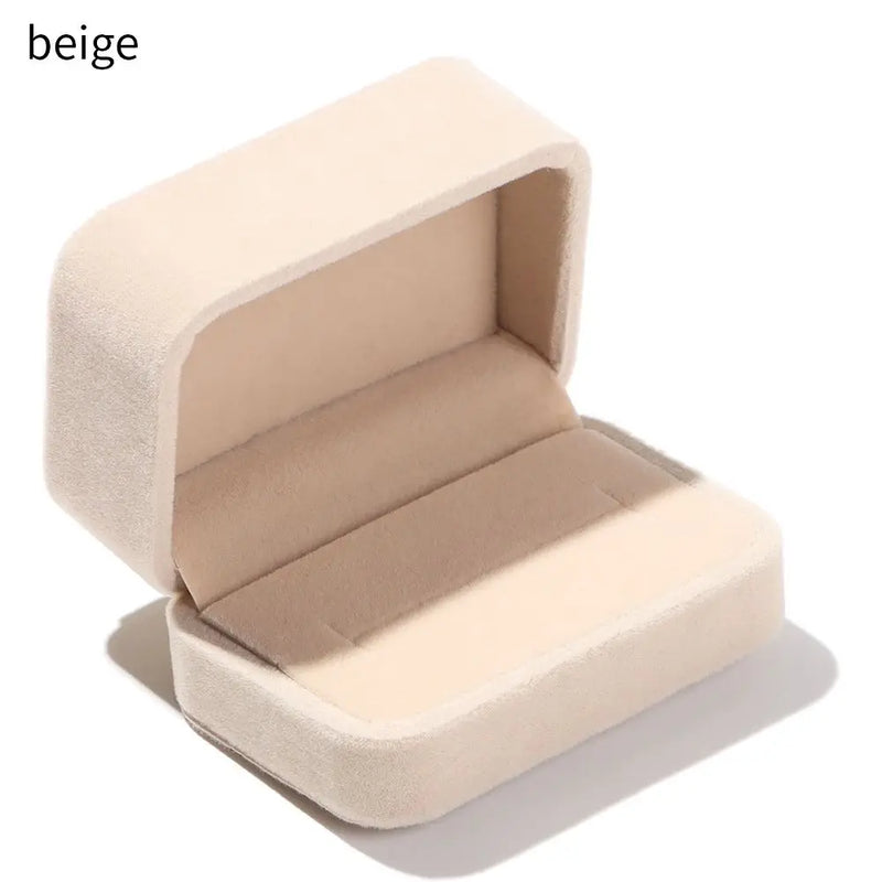 Wedding Square Velvet Double Ring Box