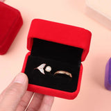 Wedding Square Velvet Double Ring Box