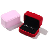 Wedding Square Velvet Double Ring Box