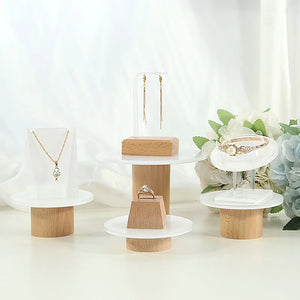 Wooden Bottom Jewelry Organizer Tray Bracelet Necklace Ring Holder Dish