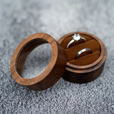 Wooden Round Ring Storage Box Jewelry Holder