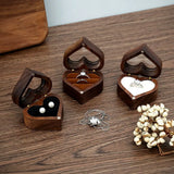 Wooden Heart Shape Wedding Jewelry Box Storage Holder Display Box