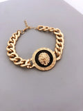 Alloy Lion Head Braided Bracelet for Men and Women