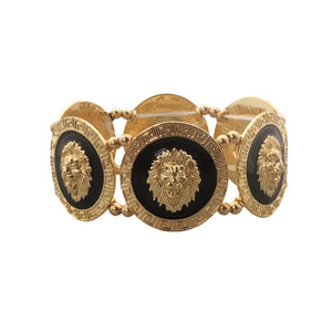 Alloy Lion Head Braided Bracelet for Men and Women