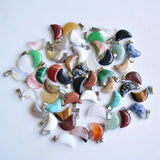 50pcs/lot Natural Stone Crescent Moon Charms Pendants for DIY Jewelry