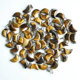 50pcs/lot Natural Stone Crescent Moon Charms Pendants for DIY Jewelry