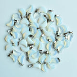 50pcs/lot Natural Stone Crescent Moon Charms Pendants for DIY Jewelry